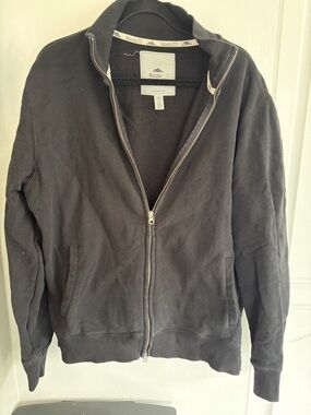 Roots Black Cozy Fleece Jacket with Logo Patch